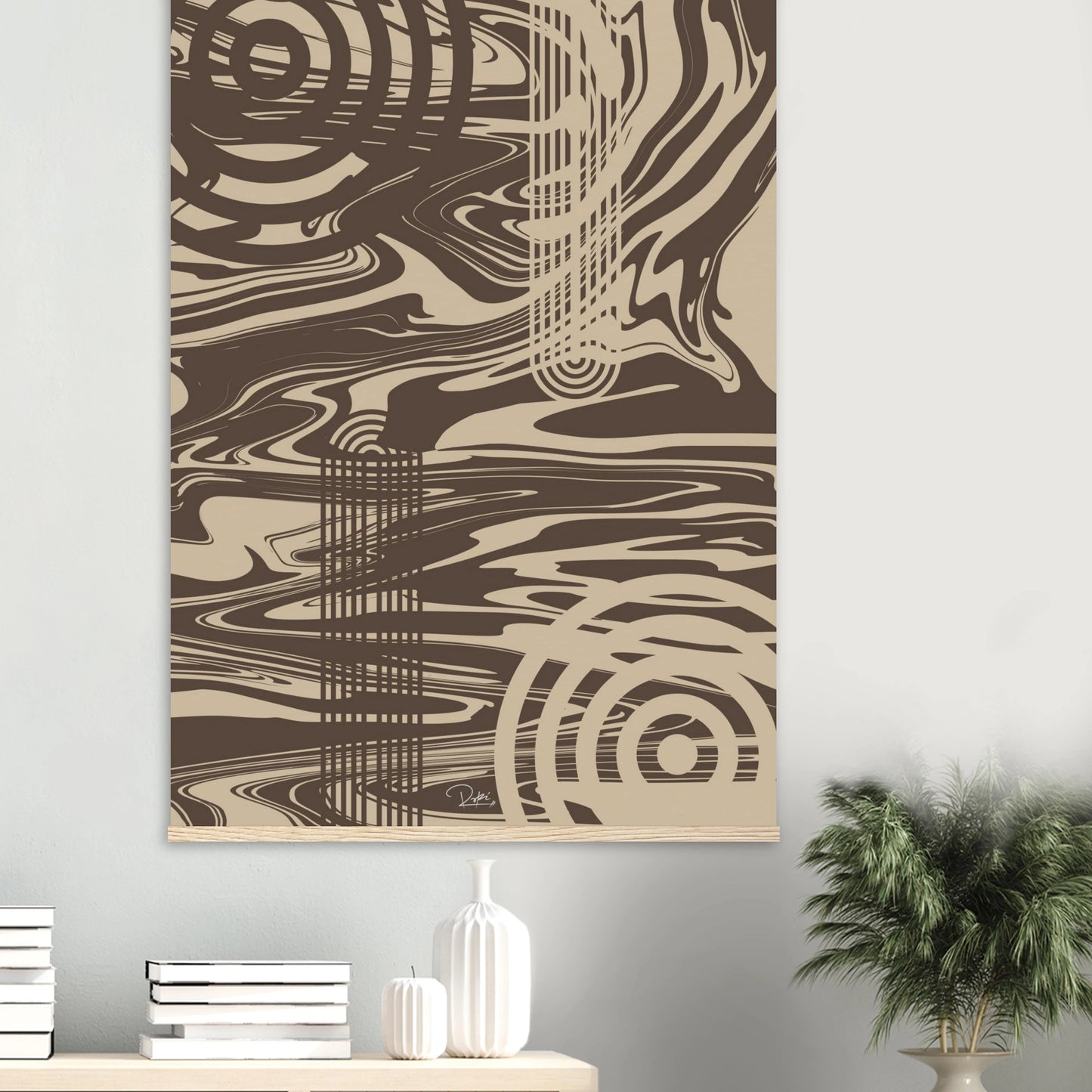 Coffee & Connection Poster - Warm Minimalist Wall Art for Cozy Spaces