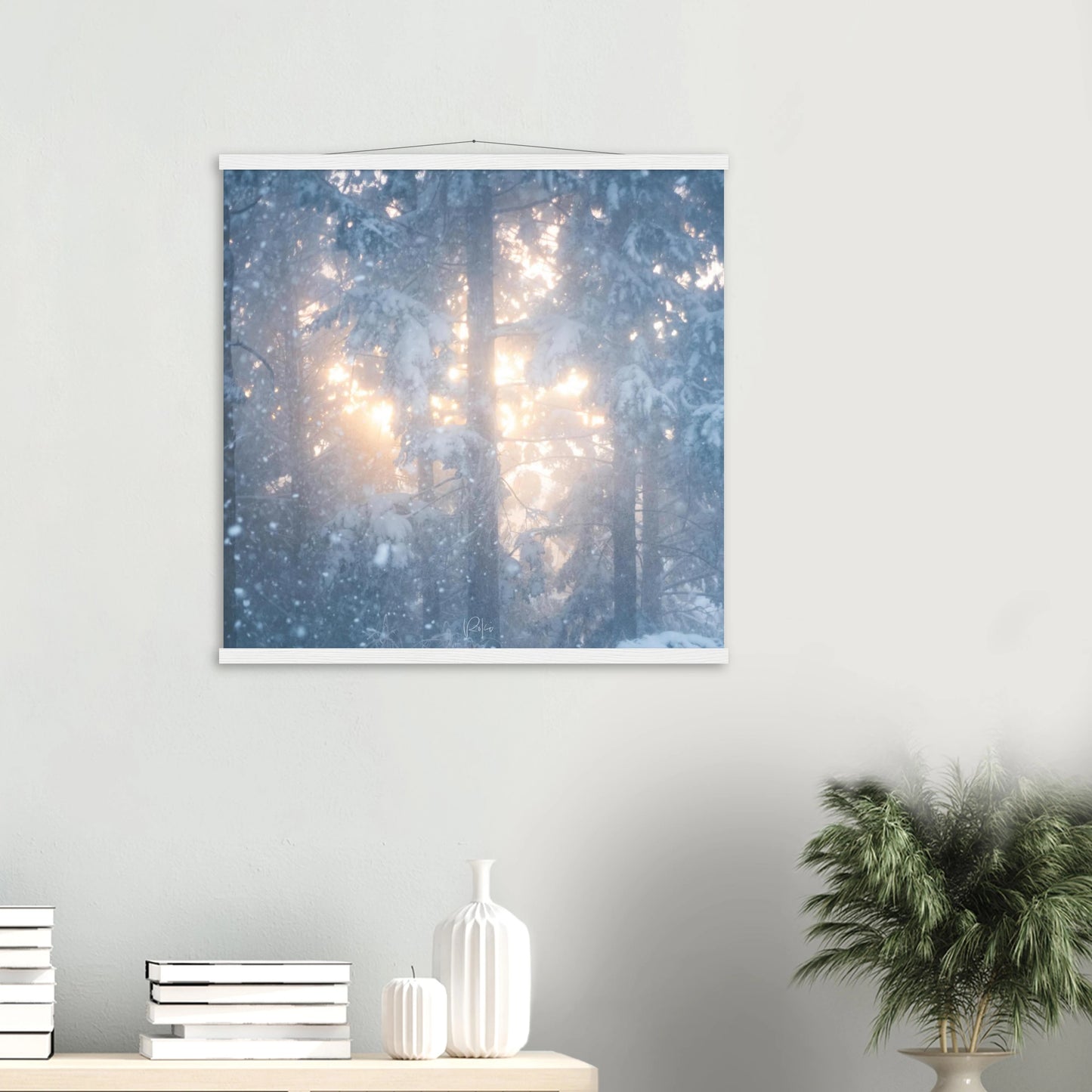 The Blink of a White Breath - Snow Forest Poster | Nature Wall Art