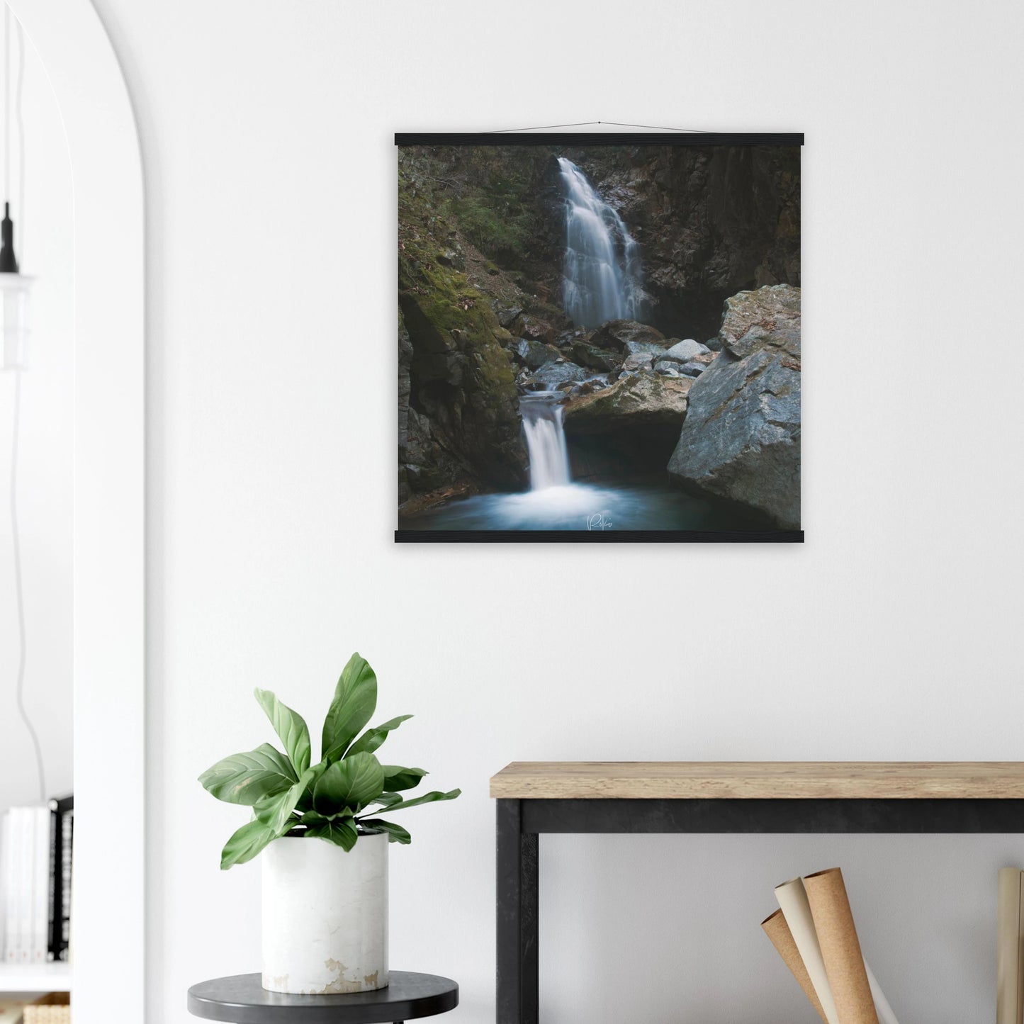 Source of Life - Japanese Water Falls Poster | Nature Wall Art