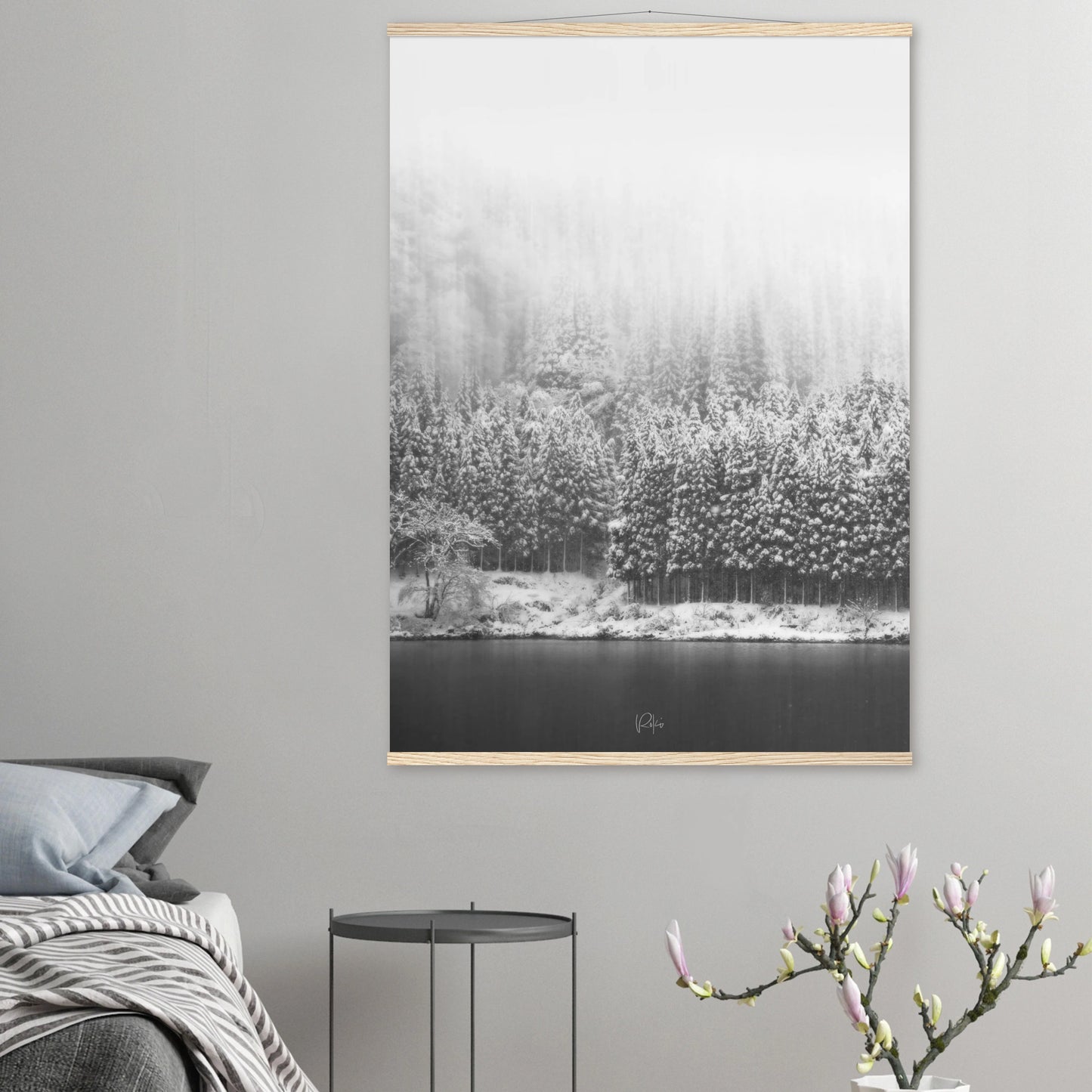 The Stoic Spirit of Trees - Japanese Snow Forest Poster | Nature Wall Art