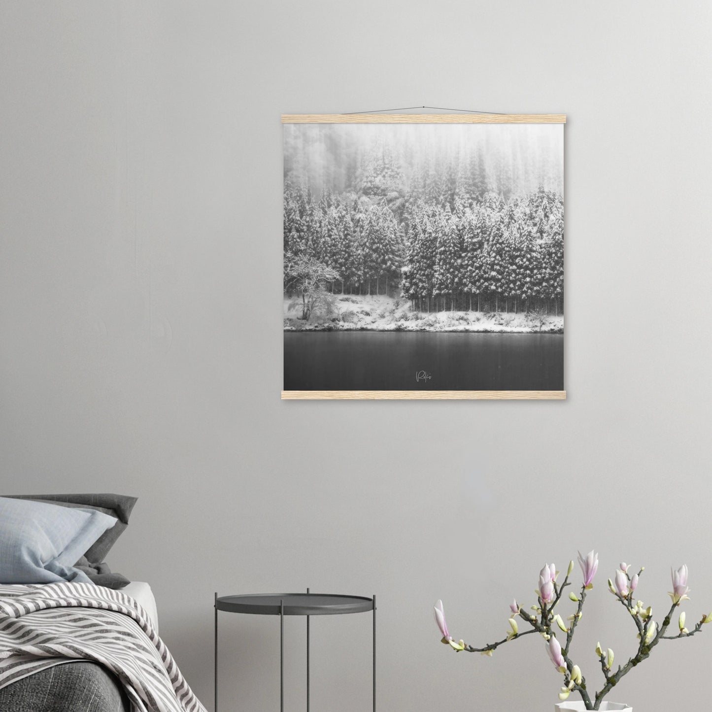 The Stoic Spirit of Trees - Japanese Snow Forest Poster | Nature Wall Art
