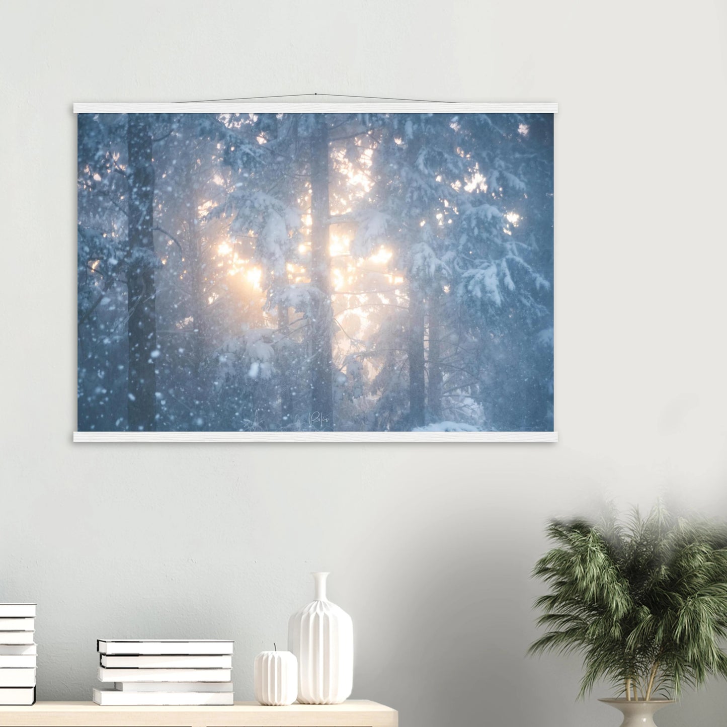 The Blink of a White Breath - Snow Forest Poster | Nature Wall Art