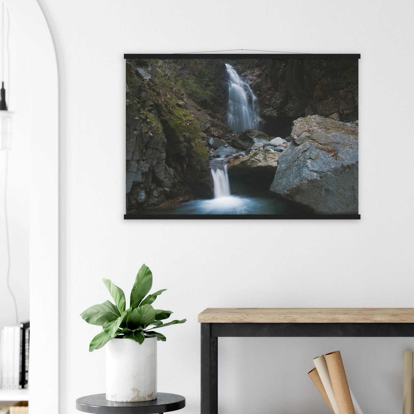 Source of Life - Japanese Water Falls Poster | Nature Wall Art