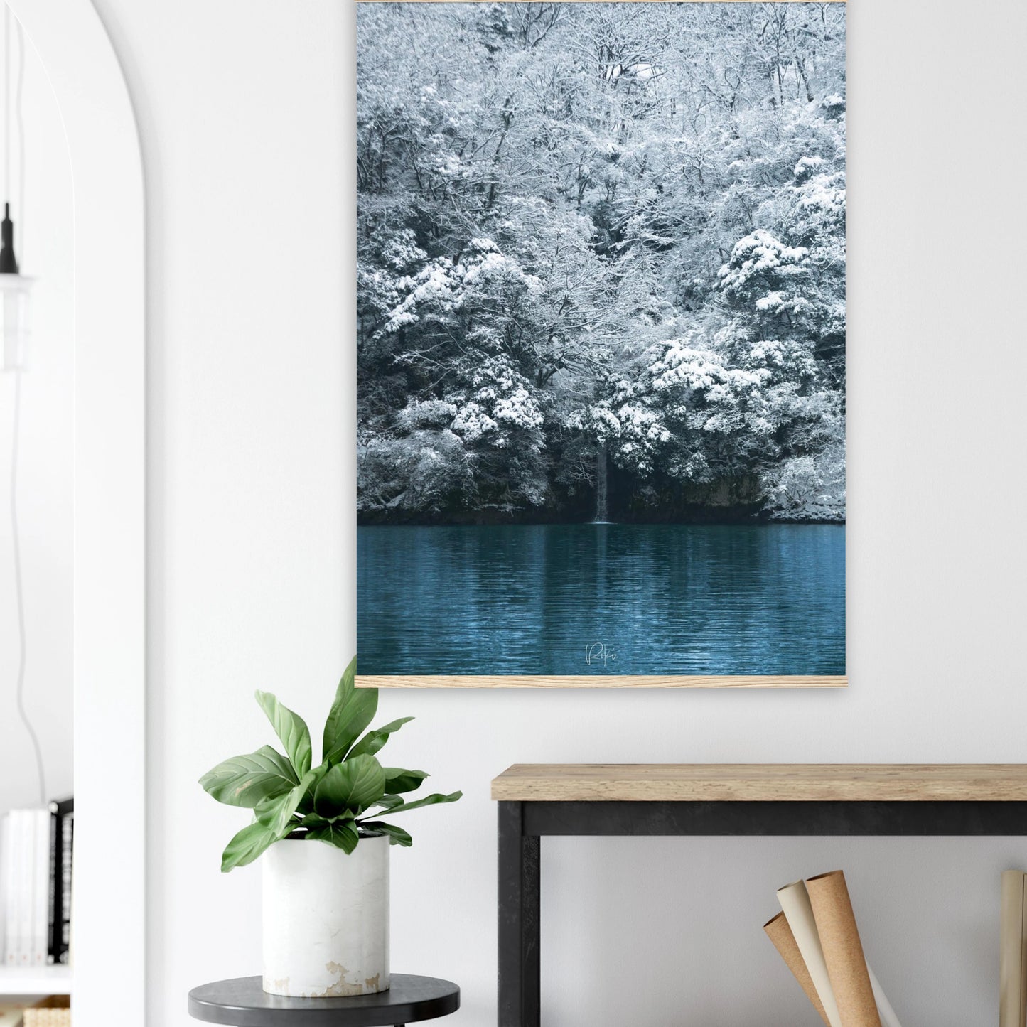 Sinlet Droplet  - Snow&RIver Poster | Nature Wall Art